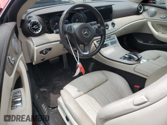 2018 Mercedes-Benz E 400 with VIN WDD1K6FB6JF062324, listed as a Copart auction lot 58595125 with 47,570 mi miles and Salvage title. Bid and sale history available at DreamBid. Image 8.
