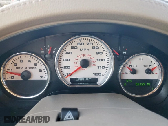 2005 Ford F-150 XLT with VIN 1FTPW12575FB65639, listed as a Copart auction lot 49744715 with 55,125 mi miles and Clean Title. Bid and sale history available at carsss.com. Image 9.