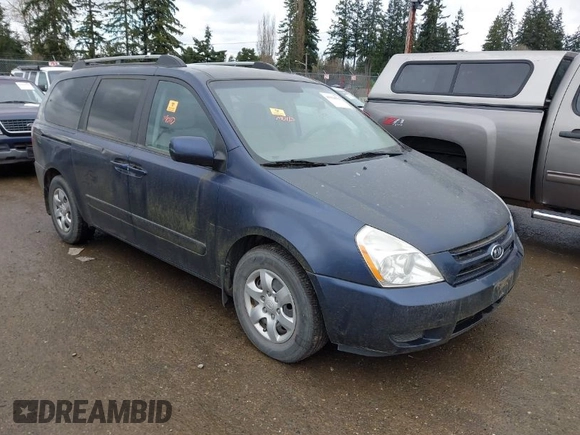 2008 Kia Sedona LX with VIN KNDMB233086241238, listed as a IAAI auction lot 41914654 with 98,622 mi miles. Bid and sale history available at carsss.com. Image 1.