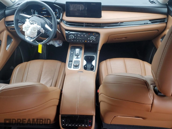 2025 Infiniti QX60 Sensory with VIN 5N1AL1GS7SC336153, listed as a Copart auction lot 57083985 with 5,692 mi miles and Salvage title. Bid and sale history available at DreamBid. Image 8.