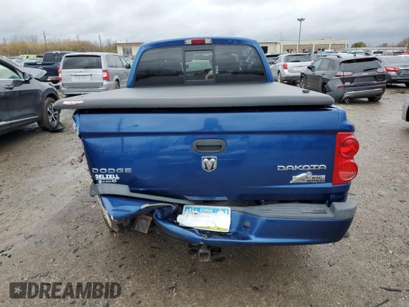 2009 Dodge Dakota SXT with VIN 1D7HE38K39S778117, listed as a Copart auction lot 80775004 with Not Provided miles and Salvage Title. Bid and sale history available at DreamBid. Image 6.