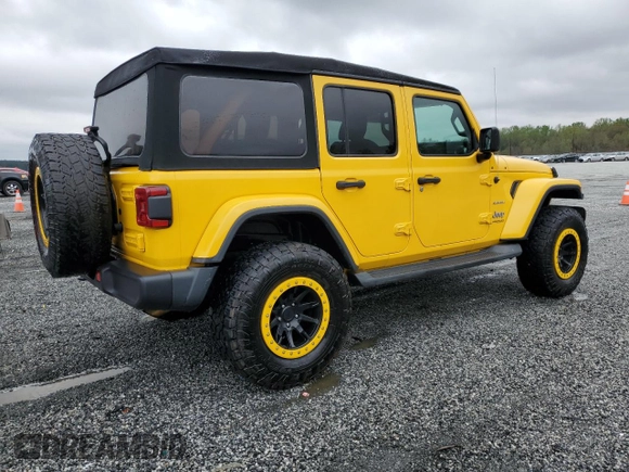 2019 Jeep Wrangler Unlimited Sahara with VIN 1C4HJXEN2KW523906, listed as a Copart auction lot 50950035 with 98,013 mi miles and Salvage Title. Bid and sale history available at carsss.com. Image 3.