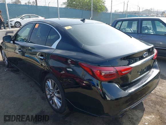 2018 Infiniti Q50 Luxe with VIN JN1EV7AP9JM358741, listed as a IAAI auction lot 42345835 with 101,544 mi miles and . Bid and sale history available at DreamBid. Image 3.