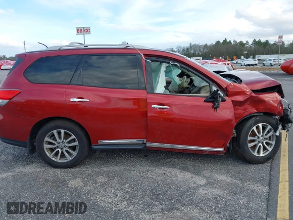 2015 Nissan Pathfinder SV with VIN 5N1AR2MN9FC625169, listed as a IAAI auction lot 40940937 with 68,555 mi miles and . Bid and sale history available at DreamBid. Image 13.