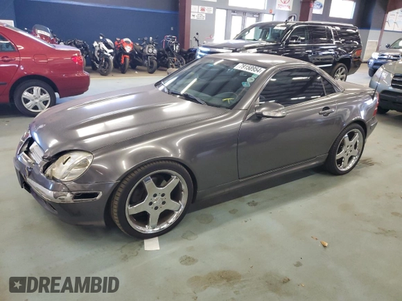 2003 Mercedes-Benz SLK 320 with VIN WDBKK65F83F280656, listed as a Copart auction lot 79158954 with 99,413 mi miles and Salvage title. Bid and sale history available at DreamBid. Image 1.