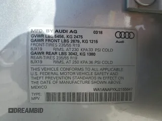 2018 Audi Q5 Premium with VIN WA1ANAFYXJ2155647, listed as a Copart auction lot 64397905 with 87,540 mi miles and Salvage title. Bid and sale history available at DreamBid. Image 13.