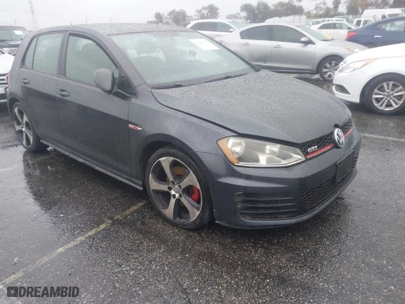 2015 Volkswagen Golf GTI Autobahn with VIN 3VW5T7AU7FM016917, listed as a IAAI auction lot 41566397 with 123,517 mi miles. Bid and sale history available at carsss.com. Image 1.