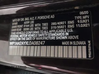 2020 Porsche Cayenne с VIN WP1AA2AYXLDA08247, выставлен на аукционе IAAI как лот 42055042 с пробегом 56 657 миль миль и . История ставок и продаж доступна на DreamBid. Изображение 9.