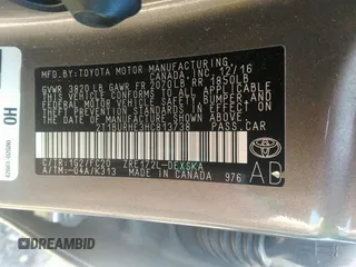 2017 Toyota Corolla L z VIN 2T1BURHE3HC813738, wystawiony jako IAAI lot #37140043 z przebiegiem 240 652 mil mil oraz . Historia ofert i sprzedaży dostępna na DreamBid. Obrazek 9.