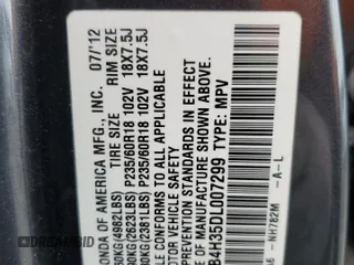 2013 Acura RDX with VIN 5J8TB4H35DL007299, listed as a Copart auction lot 47234535 with 162,696 mi miles and Salvage Title. Bid and sale history available at carsss.com. Image 14.
