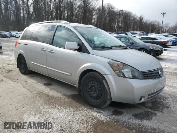 2007 Nissan Quest S with VIN 5N1BV28U27N128407, listed as a Copart auction lot 86583964 with 186,644 mi miles and Salvage Title. Bid and sale history available at carsss.com. Image 4.