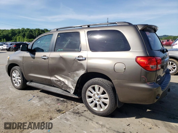 2008 Toyota Sequoia Platinum with VIN 5TDZY67A78S013175, listed as a Copart auction lot 60827084 with 25 mi miles and Salvage Title. Bid and sale history available at carsss.com. Image 2.