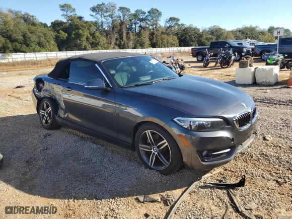 2017 BMW 2 Series 230i with VIN WBA2K9C31HV950585, listed as a Copart auction lot 88525515 with 39,618 mi miles and Salvage Title. Bid and sale history available at carsss.com. Image 4.