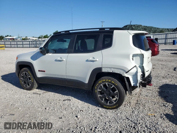 2023 Jeep Renegade Trailhawk z VIN ZACNJDC12PPP65419, wystawiony jako Copart lot #57456055 z przebiegiem 28 599 mil mil oraz Szkoda całkowita • Salvage title. Historia ofert i sprzedaży dostępna na DreamBid. Obrazek 2.