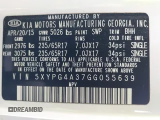 2016 Kia Sorento LX with VIN 5XYPG4A37GG055639, listed as a IAAI auction lot 41888968 with 140,431 mi miles. Bid and sale history available at carsss.com. Image 9.