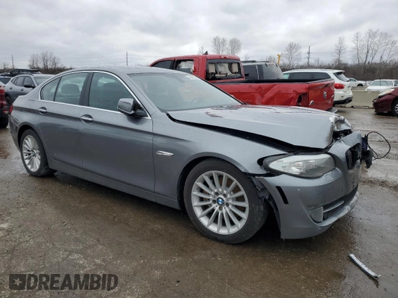 2013 BMW 5 Series 535i with VIN WBAFR7C58DC829173, listed as a Copart auction lot 45767075 with 242,524 mi miles and Salvage Title. Bid and sale history available at DreamBid. Image 4.
