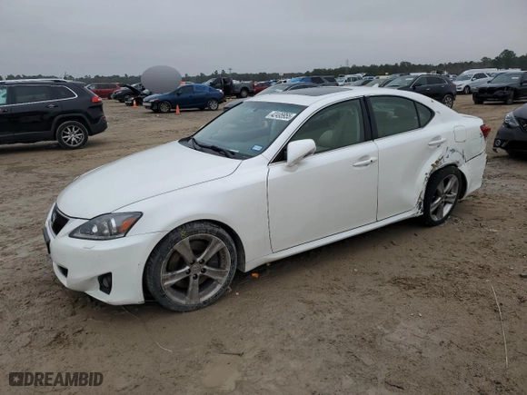 2012 Lexus IS 350 with VIN JTHBE5C26C5030856, listed as a Copart auction lot 42495955 with 129,950 mi miles and Salvage Title. Bid and sale history available at carsss.com. Image 1.