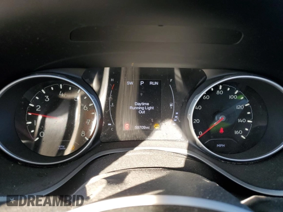 2019 Jeep Compass Latitude with VIN 3C4NJCBB2KT844341, listed as a Copart auction lot 53052675 with 59,709 mi miles and Salvage Title. Bid and sale history available at carsss.com. Image 9.