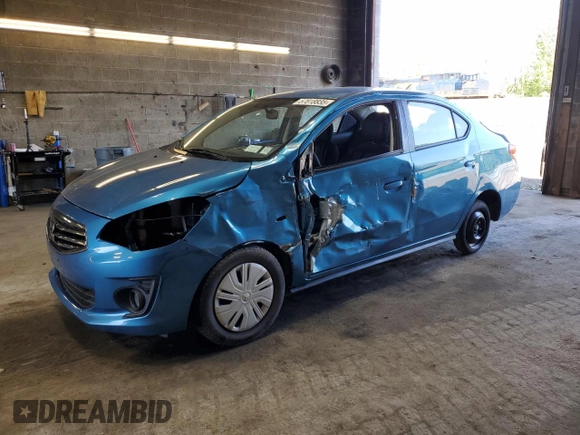 2019 Mitsubishi Mirage ES z VIN ML32F3FJ2KHF00809, wystawiony jako Copart lot #57818835 z przebiegiem 57 629 mil mil oraz Szkody całkowita. Historia ofert i sprzedaży dostępna na DreamBid. Obrazek 1.