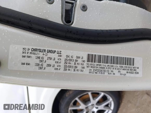 2013 Dodge Journey R/T with VIN 3C4PDDEG0DT651153, listed as a IAAI auction lot 41724885 with 133,391 mi miles and . Bid and sale history available at DreamBid. Image 9.