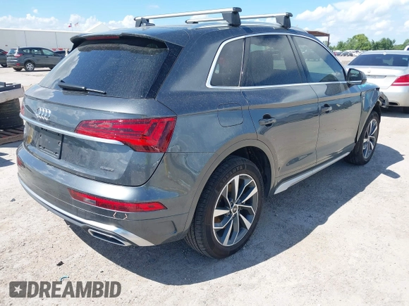 2022 Audi Q5 S line Premium Plus with VIN WA1EAAFY2N2072698, listed as a IAAI auction lot 42607942 with 42,796 mi miles and . Bid and sale history available at DreamBid. Image 4.