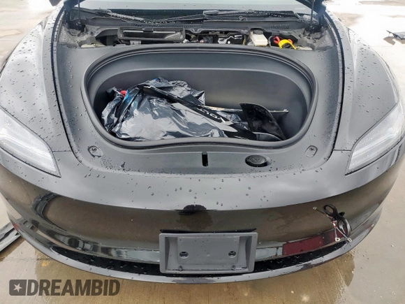 2025 Tesla Model 3 Long Range with VIN 5YJ3E1EB0SF921606, listed as a Copart auction lot 60728995 with 6,281 mi miles and Salvage title. Bid and sale history available at DreamBid. Image 11.