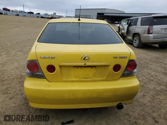 2001 Lexus IS 300/350 with VIN JTHBD182110028382, listed as a Copart auction lot 53190425 with 183,991 mi miles and Salvage Title. Bid and sale history available at DreamBid. Image 6.