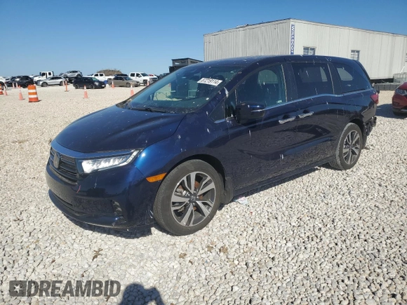 2022 Honda Odyssey Touring with VIN 5FNRL6H89NB044695, listed as a Copart auction lot 87219114 with 34,030 mi miles and Salvage Title. Bid and sale history available at DreamBid. Image 1.