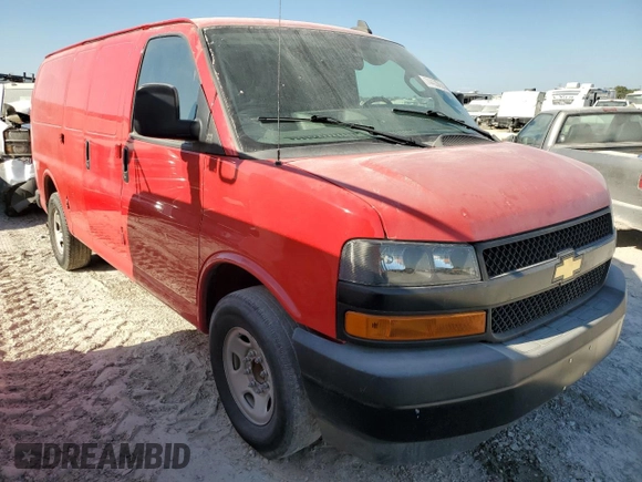 2018 Chevrolet Express Cargo Van with VIN 1GCWGAFPXJ1342146, listed as a Copart auction lot 74433064 with 107,698 mi miles and Salvage Title. Bid and sale history available at carsss.com. Image 4.