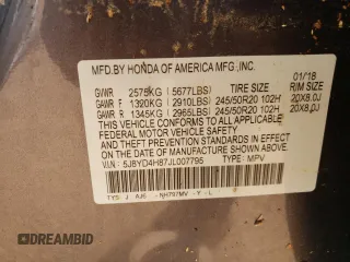 2018 Acura MDX Advance with VIN 5J8YD4H87JL007795, listed as a Copart auction lot 48009885 with Not Provided miles and Salvage Title. Bid and sale history available at carsss.com. Image 13.