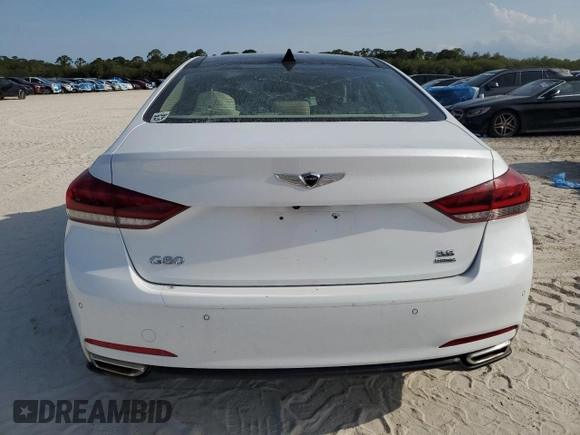 2017 Genesis G80 3.8L with VIN KMHGN4JE4HU205824, listed as a Copart auction lot 74535684 with Not provided miles and Salvage title. Bid and sale history available at DreamBid. Image 6.