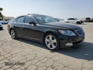 2008 Lexus LS 460 with VIN JTHBL46F685059084, listed as a Copart auction lot 59392615 with 141,800 mi miles and Salvage title. Bid and sale history available at DreamBid. Image 4.