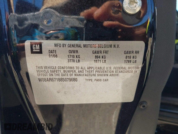 2008 Saturn Astra XE z VIN W08AR671885079680, wystawiony jako IAAI lot #41825980 z przebiegiem 30 036 mil mil oraz . Historia ofert i sprzedaży dostępna na DreamBid. Obrazek 9.