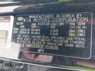 2020 Kia Soul S with VIN KNDJ23AU2L7014639, listed as a IAAI auction lot 41710687 with 99,590 mi miles. Bid and sale history available at carsss.com. Image 9.