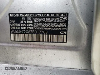 2007 Mercedes-Benz E 550 with VIN WDBUF72X67B017708, listed as a Copart auction lot 51287145 with 102,874 mi miles and Salvage Title. Bid and sale history available at DreamBid. Image 14.