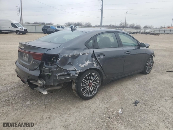 2022 Kia Forte GT with VIN 3KPF44AC0NE494566, listed as a Copart auction lot 43963585 with 41,787 mi miles and Salvage Title. Bid and sale history available at carsss.com. Image 3.
