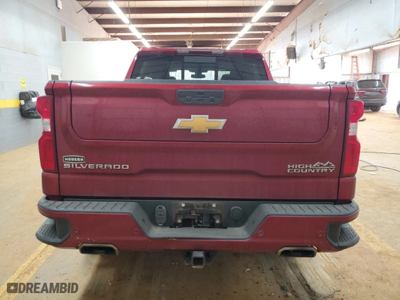 2022 Chevrolet Silverado 1500 LTD High Country with VIN 3GCUYHEL8NG202132, listed as a Copart auction lot 43909375 with 46,541 mi miles and Salvage Title. Bid and sale history available at carsss.com. Image 6.