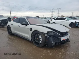 2024 Porsche Taycan GTS with VIN WP0AD2Y15RSA47157, listed as a Copart auction lot 43375725 with 1,555 mi miles and Salvage Title. Bid and sale history available at DreamBid. Image 4.