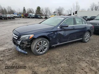 2015 Mercedes-Benz C-Class C 300 Luxury with VIN 55SWF4KB7FU059649, listed as a Copart auction lot 52072525 with 43,044 mi miles and Salvage Title. Bid and sale history available at carsss.com. Image 1.