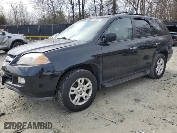 2006 Acura MDX Touring w/Navi with VIN 2HNYD18876H539530, listed as a Copart auction lot 47628035 with 115,525 mi miles and Salvage Title. Bid and sale history available at carsss.com. Image 1.