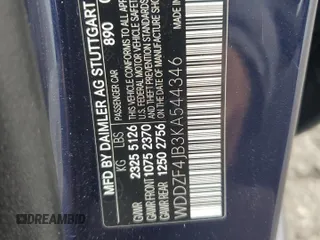 2019 Mercedes-Benz E 300 with VIN WDDZF4JB3KA544346, listed as a Copart auction lot 54912055 with Not Provided miles and Clean Title. Bid and sale history available at DreamBid. Image 13.