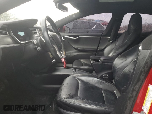 2016 Tesla Model S 90D with VIN 5YJSA1E24GF153482, listed as a Copart auction lot 52727105 with 91,396 mi miles and Salvage Title. Bid and sale history available at DreamBid. Image 7.
