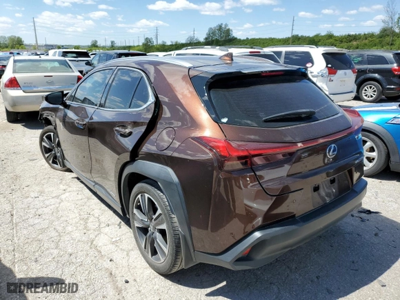 2019 Lexus UX with VIN JTHU9JBH7K2001412, listed as a Copart auction lot 50599173 with 36,574 mi miles. Bid and sale history available at carsss.com. Image 2.