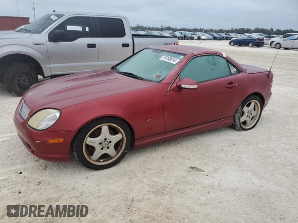 2001 Mercedes-Benz SLK-Class with VIN WDBKK65FX1F182919, listed as a Copart auction lot 76783614 with Not Provided miles and Non Repairable. Bid and sale history available at carsss.com. Image 1.
