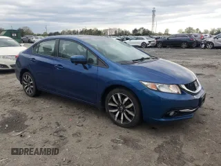 2015 Honda Civic EX-L with VIN 19XFB2F96FE215758, listed as a Copart auction lot 52067865 with 179,062 mi miles and Salvage Title. Bid and sale history available at DreamBid. Image 4.