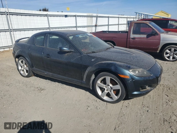 2004 Mazda RX-8 with VIN JM1FE173040120372, listed as a Copart auction lot 76424304 with Not Provided miles and Salvage Title. Bid and sale history available at DreamBid. Image 4.