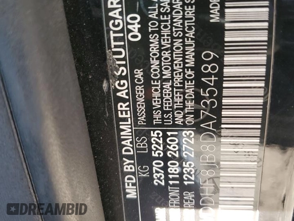 2013 Mercedes-Benz E 350 Luxury with VIN WDDHF8JB8DA735489, listed as a Copart auction lot 48387335 with 247,382 mi miles and Clean Title. Bid and sale history available at DreamBid. Image 12.