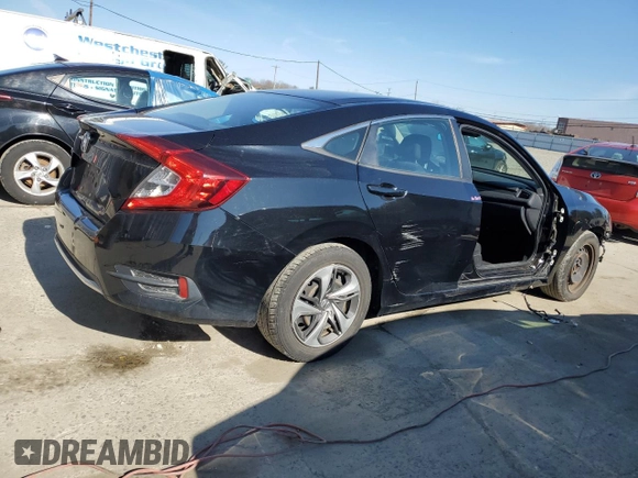 2019 Honda Civic LX with VIN 2HGFC2F69KH545378, listed as a Copart auction lot 47031865 with 66,498 mi miles and Salvage Title. Bid and sale history available at DreamBid. Image 3.