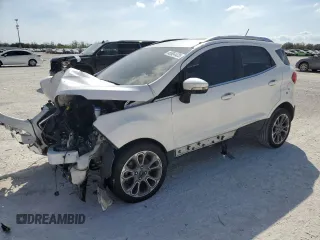2019 Ford EcoSport Titanium with VIN MAJ3S2KE7KC297903, listed as a Copart auction lot 45854425 with 77,788 mi miles and Salvage Title. Bid and sale history available at DreamBid. Image 1.