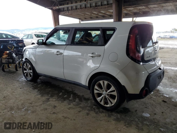 2014 Kia Soul + with VIN KNDJP3A52E7062879, listed as a Copart auction lot 48993625 with 57,892 mi miles and Salvage Title. Bid and sale history available at carsss.com. Image 2.